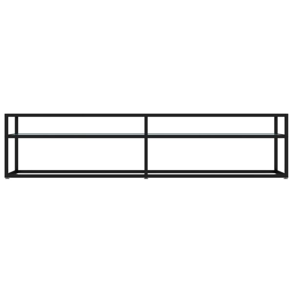 vidaXL tv-bord 180x40x40,5 cm hærdet glas marmoreffekt hvid