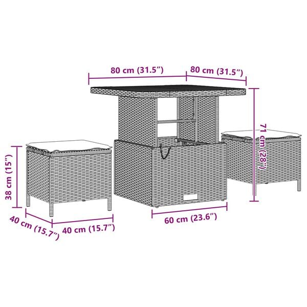 vidaXL Havesofa S&aelig;t med opbevaring 11 pcs Sort Poly rattan
