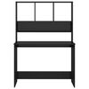 vidaXL skrivebord m. hylder 110x45x157cm konstrueret tr&aelig; sort h&oslash;jglans