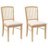 vidaXL Spisestole 2 stk. Massiv Gummitr&aelig; Naturfarvet 50 x 52,5 x 91 cm