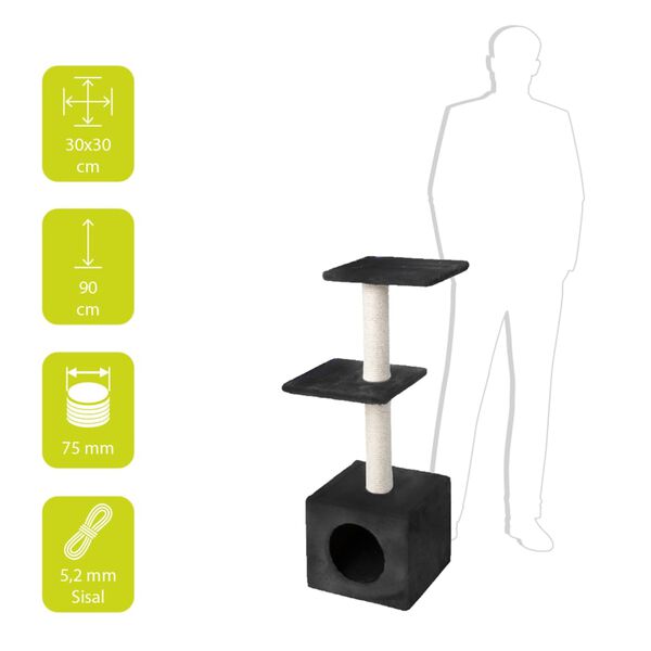 Ebi klassisk kradsetr&aelig; Palazzo 30x30x90 cm sort