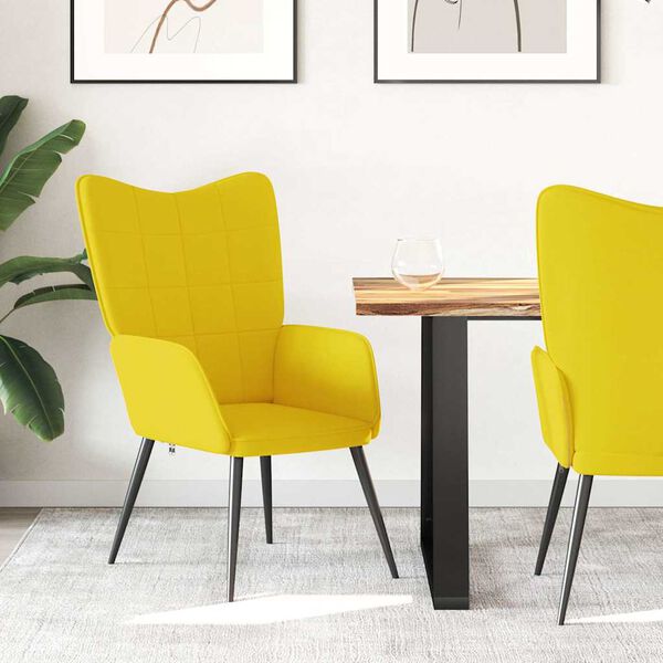 vidaXL l&aelig;nestol stof sennepsgul