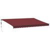 vidaXL markise med LED-lys 500x350 cm automatisk betjening bordeaux