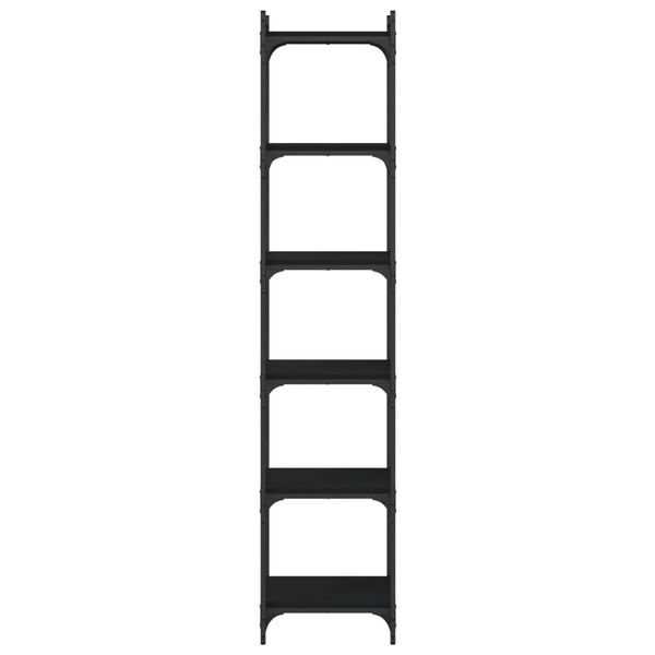 vidaXL bogreol med 6 hylder 40x30x188 cm konstrueret tr&aelig; sort
