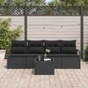 vidaXL Sofa Sæt 5 pcs Sort polyrattan