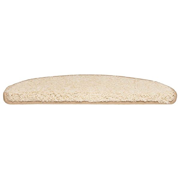 vidaXL trappemåtter 30 stk. 65x21x4 cm cremefarvede halvrund store