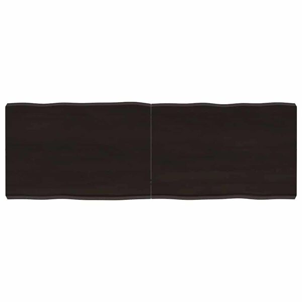 vidaXL bordplade 120x40x(2-6) cm naturlig kant behandlet tr&aelig; m&oslash;rkebrun