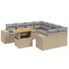 vidaXL sofas&aelig;t til haven 9 dele med hynder polyrattan beige