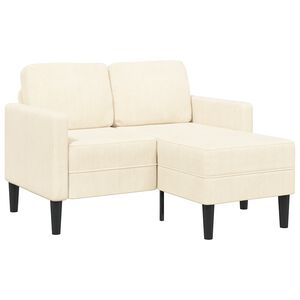 vidaXL 2-personers sofa med chaiselong L-formet 125 cm linned creme