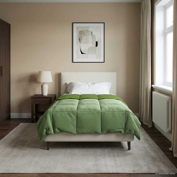 vidaXL Vinter dyne Quilting Gr&oslash;n 135 x 200 cm Mikrofiber