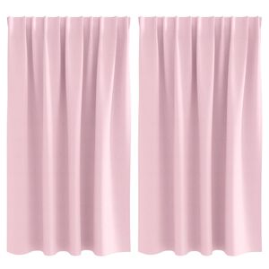 vidaXL M&oslash;rkl&aelig;gningsgardiner med ringe 2 pcs Lyser&oslash;d 140 x 140 cm