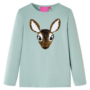 vidaXL Lang&aelig;rmet T-shirt til b&oslash;rn str. 116 mintgr&oslash;n