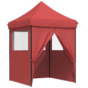 vidaXL foldbart pop up-festtelt med 4 sidev&aelig;gge bordeaux