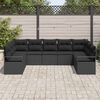 vidaXL Sofa Sæt med pude 9 pcs Sort polyrattan