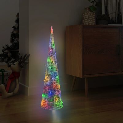 vidaXL dekorativ lyspyramide LED 90 cm akryl flerfarvet