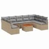 vidaXL Havesofa S&aelig;t 10 stk. Beige og lys gr&aring; polyrattan