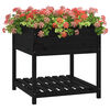 vidaXL plantekasse med hylde 82,5x82,5x81 cm massivt fyrretræ sort