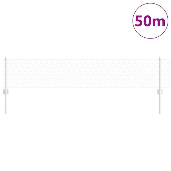 vidaXL Hegn med post S&oslash;lv 0,4 x 50 m St&aring;l
