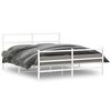 vidaXL sengeramme med sengegavl og fodg&aelig;rde 150x200 cm metal hvid