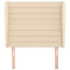 vidaXL sengegavl med kanter 103x23x118/128 cm stof cremefarvet
