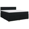 vidaXL Boxmadras med topmadras med hovedg&aelig;rde Sort 160 x 200 cm Stof