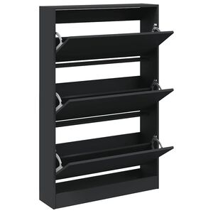 vidaXL skoreol 80x21x125,5 cm konstrueret tr&aelig; sort