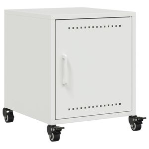 vidaXL sengebord 36x39x43,5 cm st&aring;l hvid