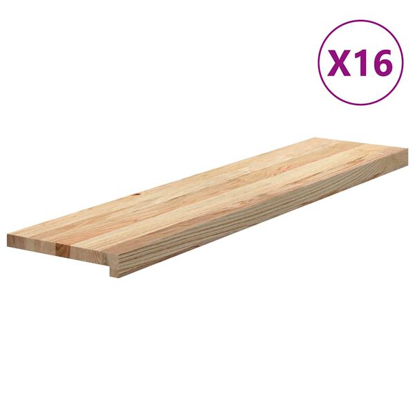 vidaXL trappem&aring;tter 16 stk ubehandlet 110x30x2 cm massivt egetr&aelig;