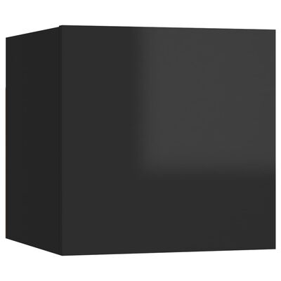 vidaXL væghængt tv-skab 30,5x30x30 cm sort højglans