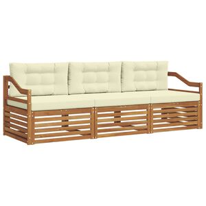 vidaXL Udend&oslash;rs sofagruppe med pude 3 pcs Naturlig og Fl&oslash;de