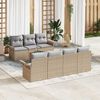 vidaXL Havesofa S&aelig;t med pude 8 pcs Beige polyrattan