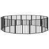 vidaXL Hunded&oslash;r 12 stk. Sort 60 x 60 cm Galvaniseret st&aring;l