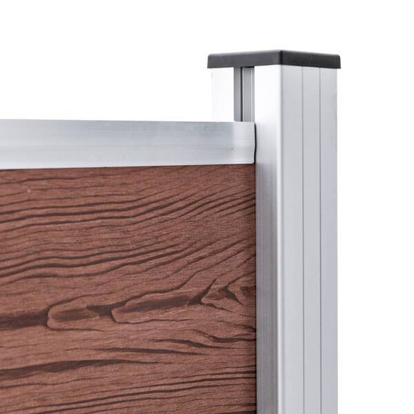 vidaXL havehegn 699 x 106 cm WPC brun
