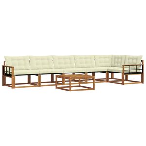 vidaXL Udend&oslash;rs sofagruppe med pude 7 pcs Naturlig og Fl&oslash;de