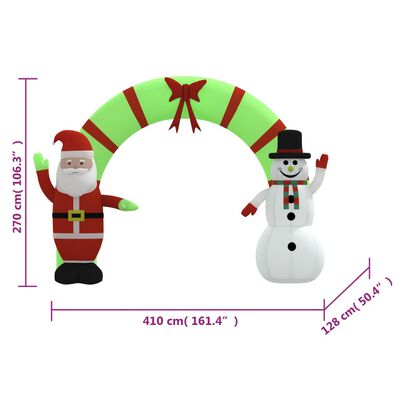 vidaXL oppustelig juleport med LED'er 270 cm
