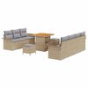 vidaXL Havesofa S&aelig;t 10 stk. 9-Antal s&aelig;der Beige og lys gr&aring;