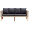 vidaXL 2-personers havesofa med hynder polyrattan beige