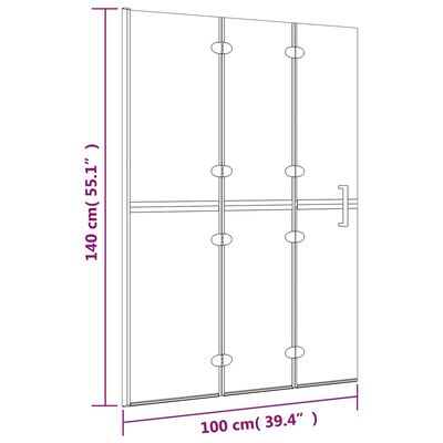 vidaXL foldbar bruseafskærmning 100x140 cm sikkerhedsglas hvid