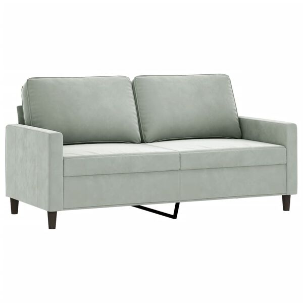 vidaXL 2-personers sofa 140 cm fløjl lysegrå