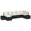 vidaXL Havesofa S&aelig;t 7 stk. Sort polyrattan