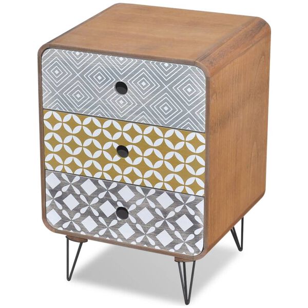 vidaXL skab med 3 skuffer brun