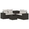 vidaXL Sofa S&aelig;t 6 stk. Sort og Cremehvid Poly Rattan og St&aring;l