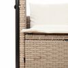 vidaXL solseng med tag og gardiner polyrattan beige