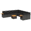 vidaXL Patio Sofa Set 10-personers Black
