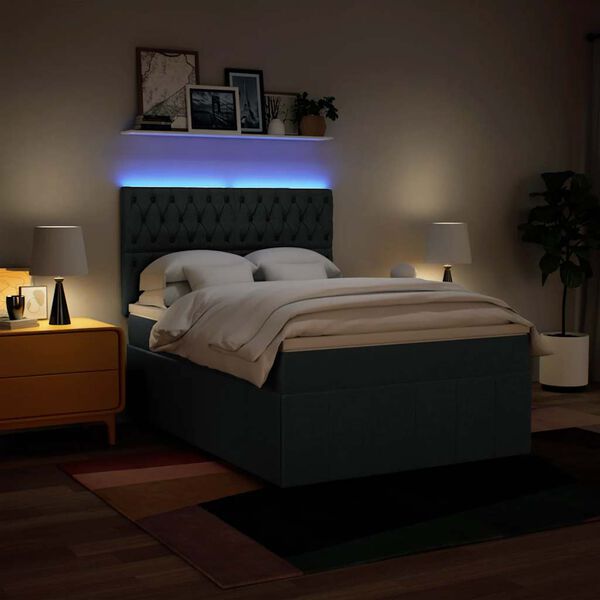 vidaXL kontinentalseng med madras 140x190 cm stof bl&aring;