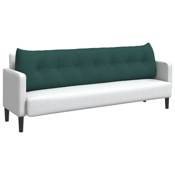 vidaXL Rygpude M&oslash;rkegr&oslash;n 200 x 24 x 50 cm Stof