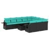 vidaXL 11-delt havesofas&aelig;t med hynder sort polyrattan