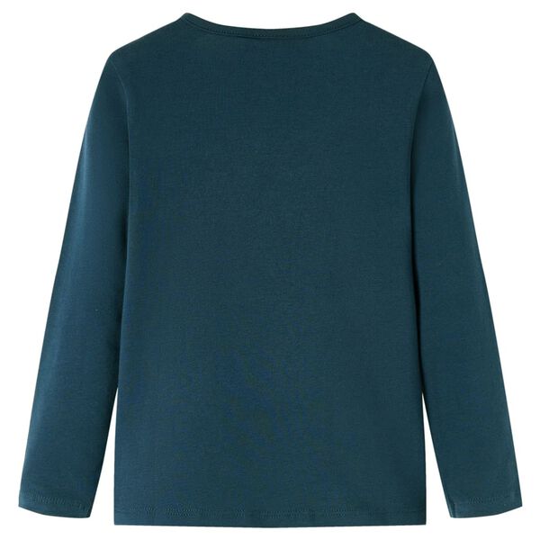 Lang&aelig;rmet T-shirt til b&oslash;rn str. 116 m&oslash;rkegr&oslash;n