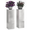 vidaXL Planteholder 2 pcs Sølv 24 x 24 x 75 cm Rustfrit stål