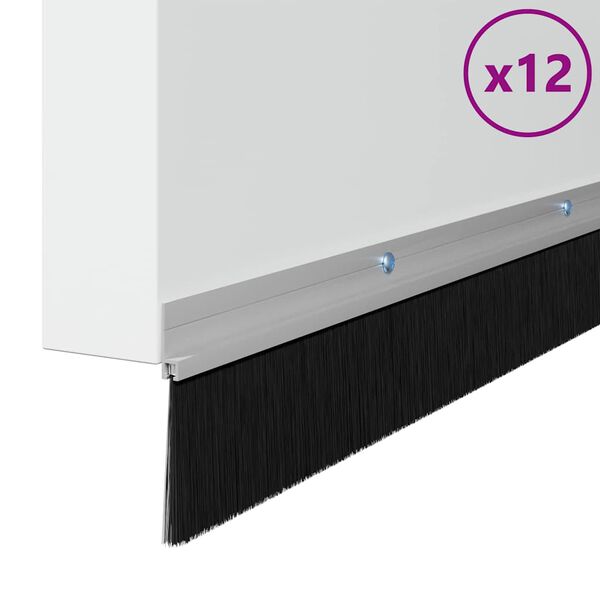 vidaXL Skruemonterede d&oslash;rb&oslash;rste t&aelig;tninger 12 pcs S&oslash;lv 100 cm